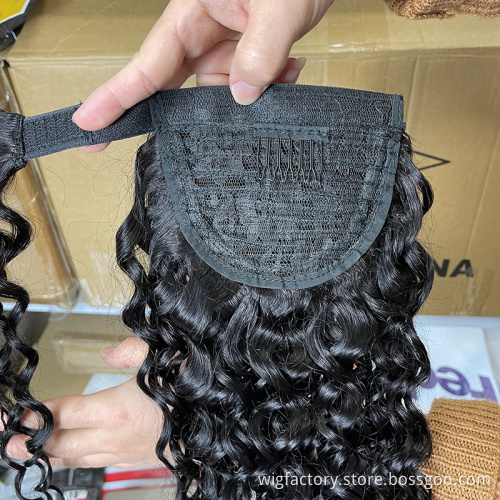 cabello humano ponytail hair extensionslarge cosmetic bags,wholesale packet hair,virgin cheveux humain wrap around ponytails
